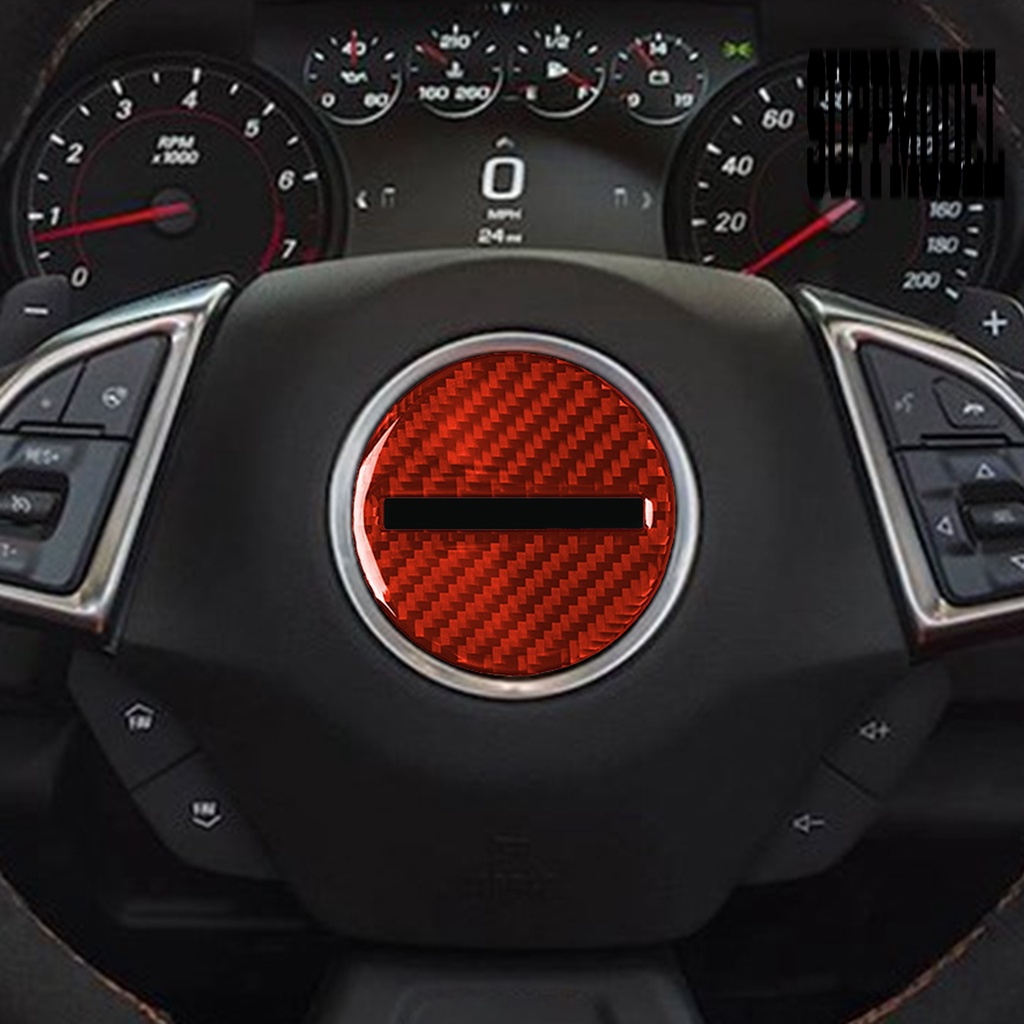 Stiker Cover Stir Mobil Anti UV Bahan Carbon Fiber Warna Merah Untuk Chevrolet Camaro 2017-2019