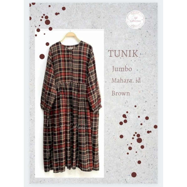 Baju Atasan  Wanita Tunik Jumbo Elle Mahara.id Brown