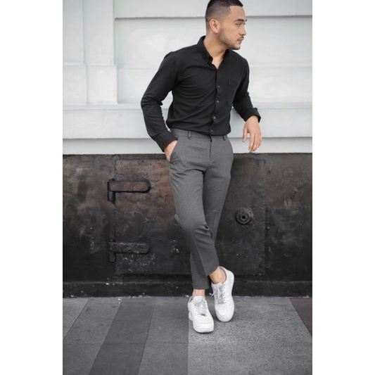 Mubeng - Celana Ankle Slimfit Dark Grey