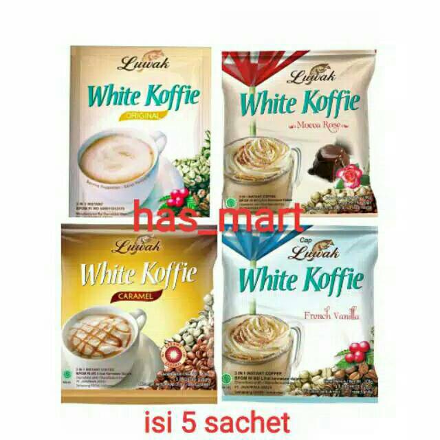 

LUWAK WHITE KOFFIE 3in1 - 1 Pack isi 5 sachet @ 20gr