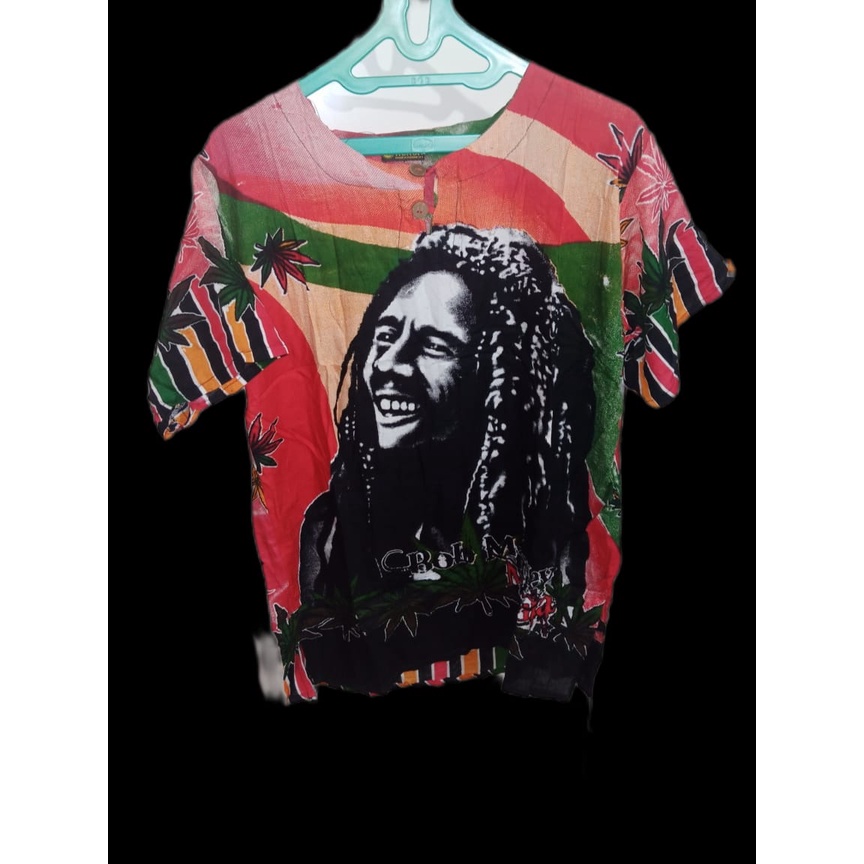 Terbaru Atasan Unisex Batik Rayon Gambar Bob Marley