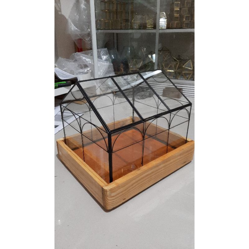 Box hantaran seserahan model rumah / warna hitam 30x25x25cm. / plus tray kayu