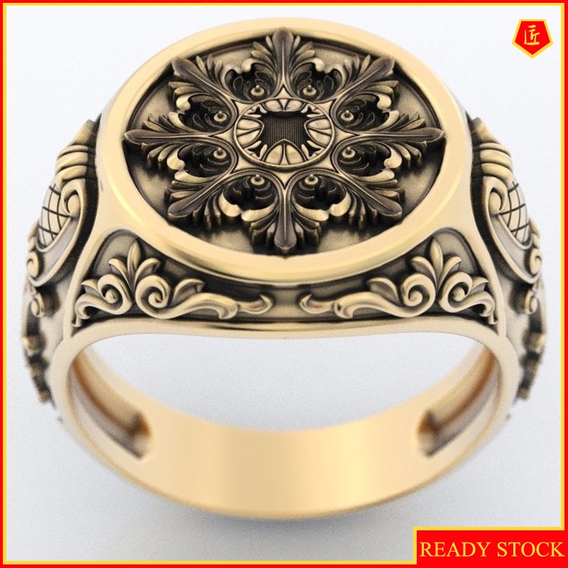 [Ready Stock]Fashion Retro Domineering Ring 18K Gold