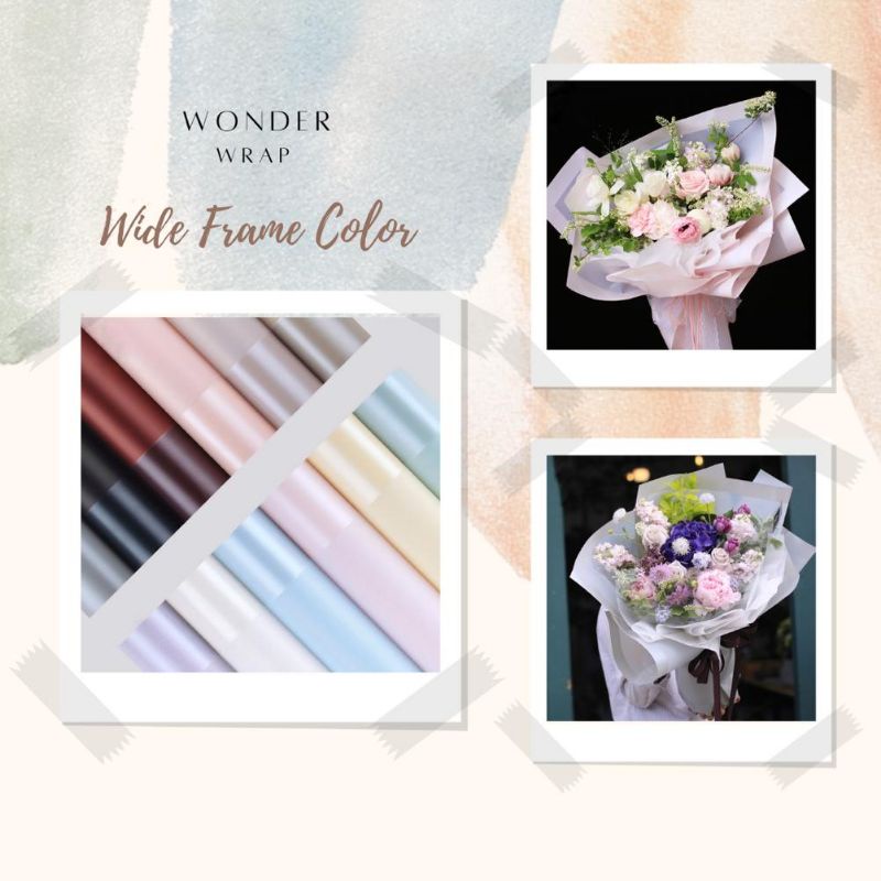 

[5 Lembar] Flower Wrapping Paper Kertas Buket Wide Frame Color Cellophane Waterproof untuk Hand Bouquet