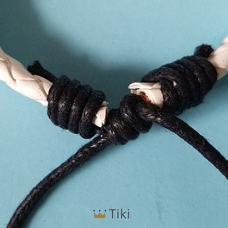 Gelang Pria Tenun Tangan Kulit Bangle Perhiasan Yang Dapat Disesuaikan | TiKi-8