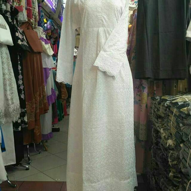 Perlengkapan haji dan umroh wanita /gamis katun paris kerancang /gamis terbaru