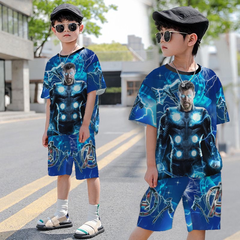 Rillo - Setelan baju Playset anak print Super Hero / Set anak laki-laki usia 1-7 tahun