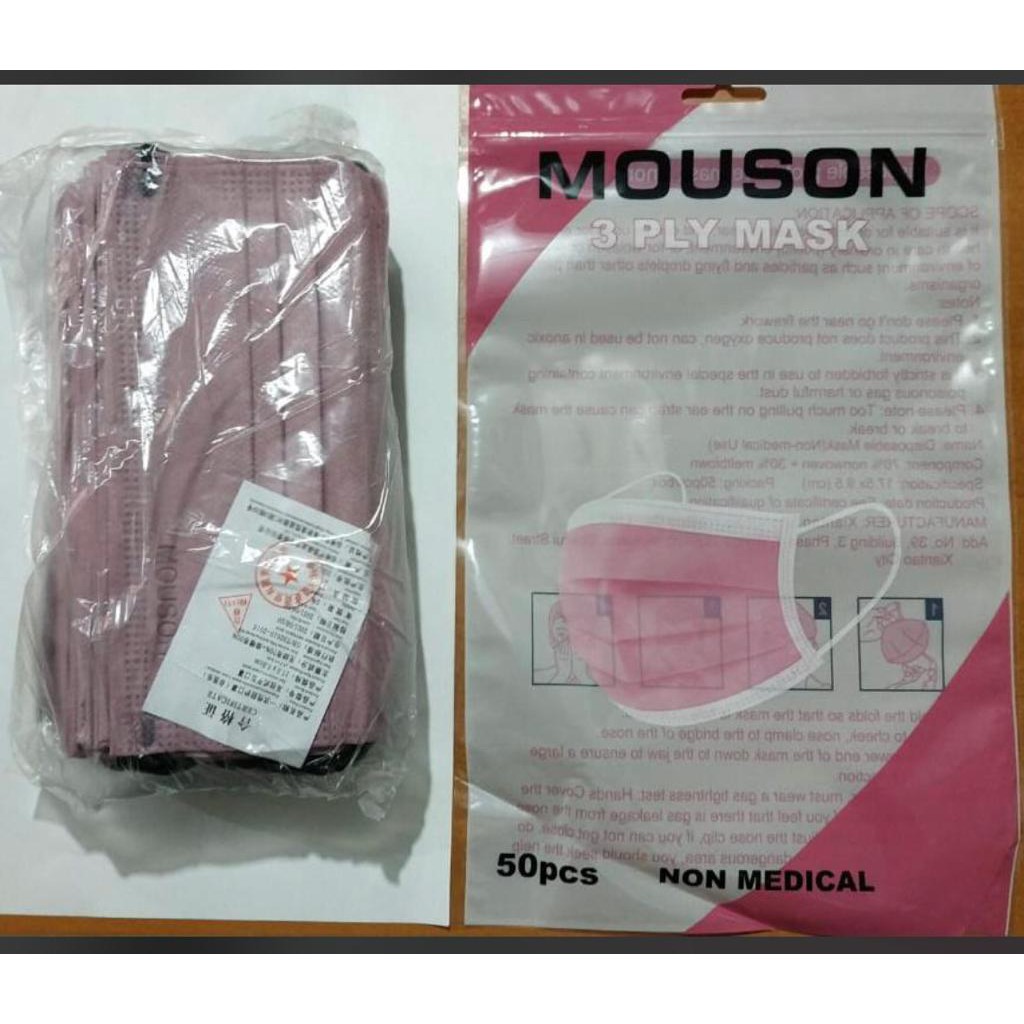 Masker EARLOOP 3 Ply Mouson / 3PLY MOUSON PREMIUM MASKER - isi 50 Pcs