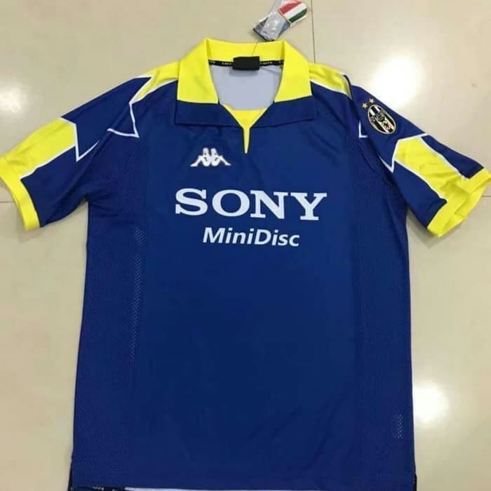 JERSEY BOLA RETRO JUVENTUS CENTENARY BIRU 1997 GRADE OK IMPORT