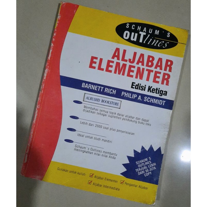 Buku [ORI 100%] ALJABAR ELEMENTER (Schaum) BARNETT RICH