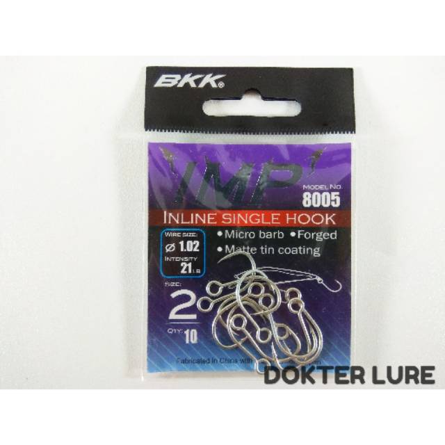HOOK BKK IMP 8005 INLINE Single Hook size2 21lb isi10