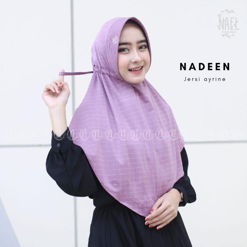 [Ori Alline] NADEEN ••alline••hijab instan bergo pet serut••jilbab instan jersey ayrine