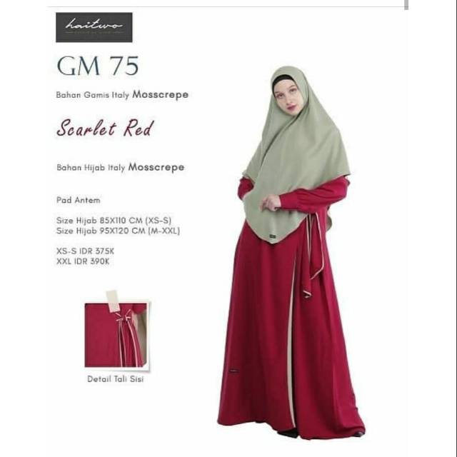 Gamis syar'i Haitwo GM 75 Scarlet Red
