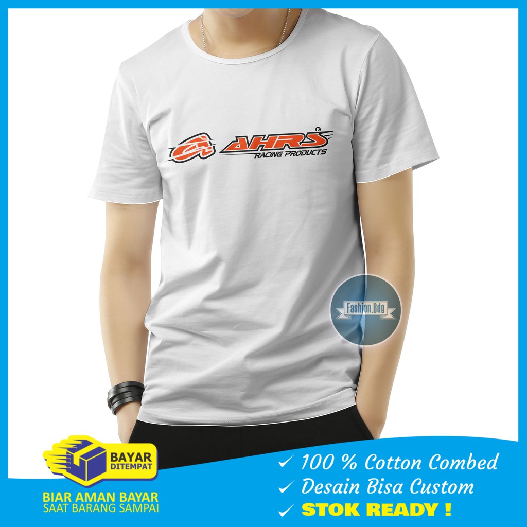 KAOS PENDEK PRIA AHRS RACING BAHAN COTTON COMBED 30S REAKTIF M L XL XXL KAOS PRIA PENDEK AHRS RACING TEAM NYAMAN KAOS LENGAN PENDEK PRIA AHRS