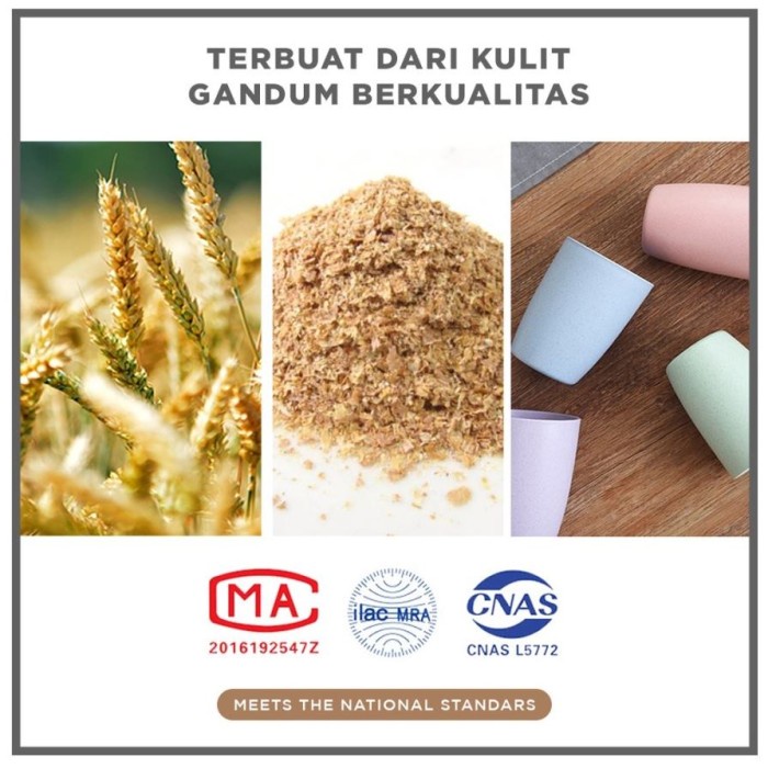 Gelas Wheat Straw Kopi Mug Cangkir Gelas Gandum Jerami Kokoh BPA Free Plastik