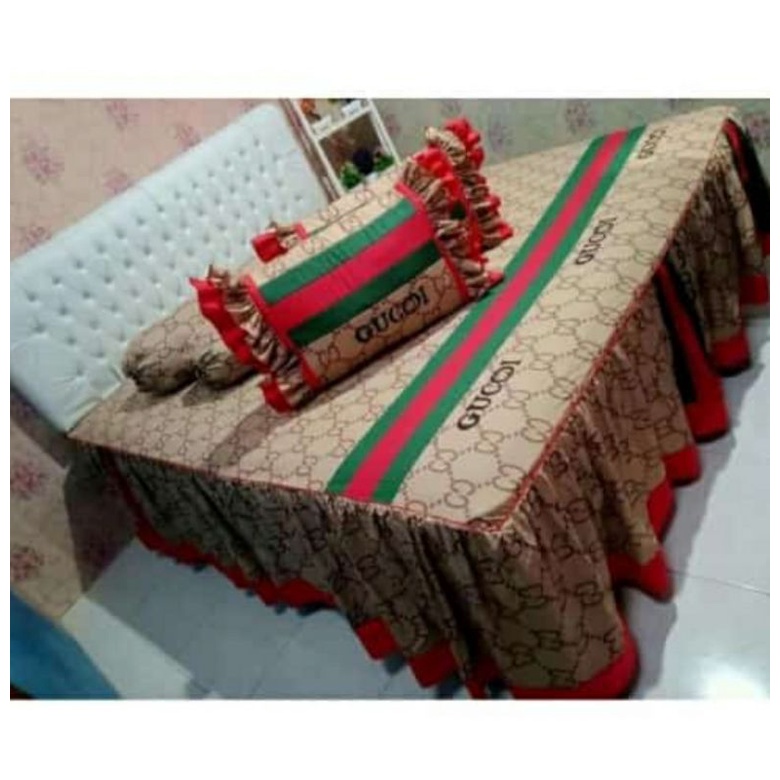 Sprei Rumbai Pengantin Katun Lokal Motif Gucci by Katun  Esra