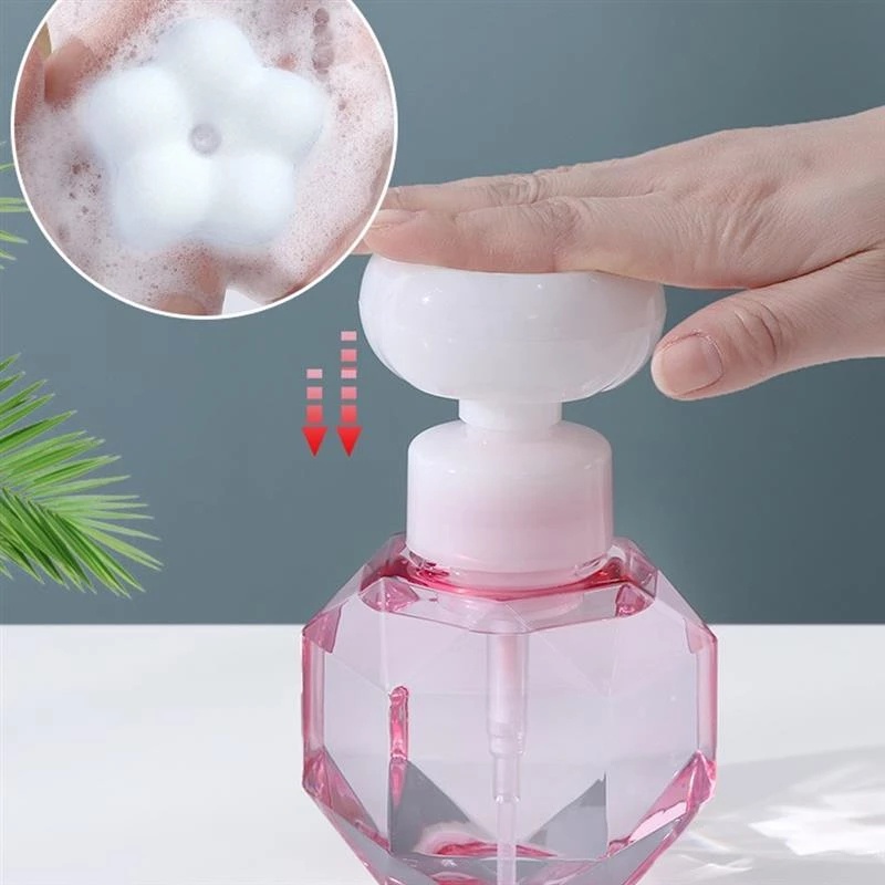 300ml Flower Foaming Liquid Soap Dispenser / Flower Pump Refillable Hand Soap Pump Bottles for Bathroon Soap Dispensers Supplies