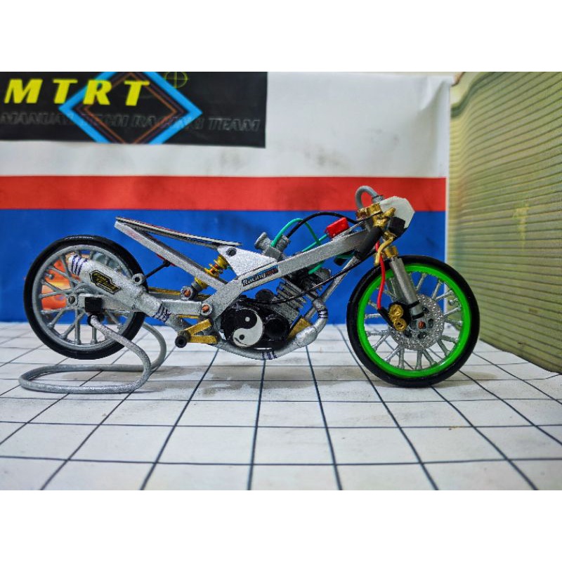 Miniatur motor drag tiger herex FFA rangka bebas
