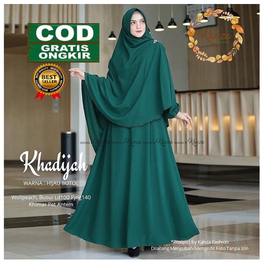 Gamis Dewasa Set Jilbab Gamis Syari Set Khimar khadijah