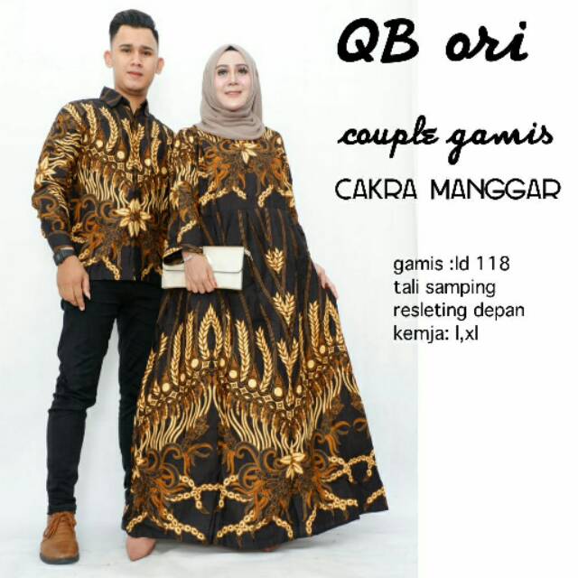 BATIK JUMBO COUPLE KEMEJA PANJANG CAKRA MANGGAR MAS || COUPLE GAMIS CAKRA MANGGAR PERAK