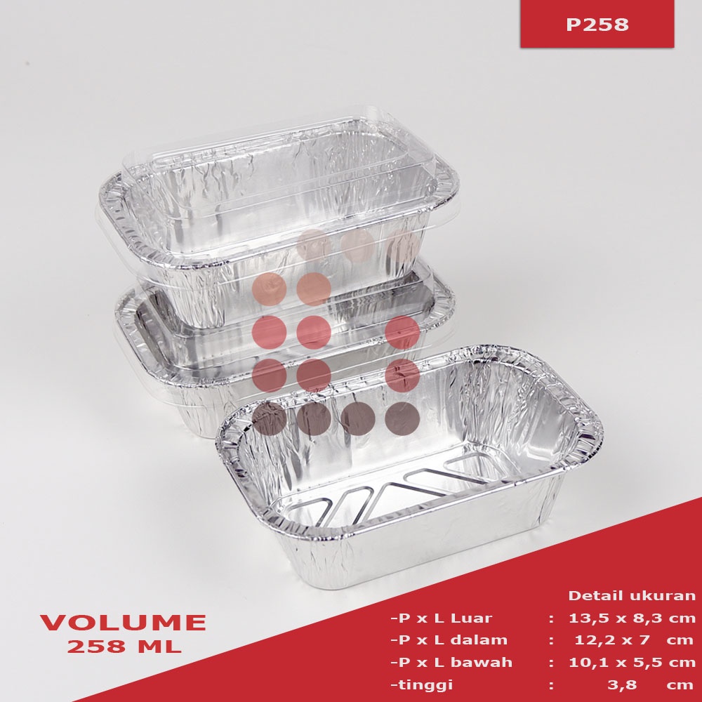 alumunium foil cup P258 + tutup / macaroni schotel /lasagna