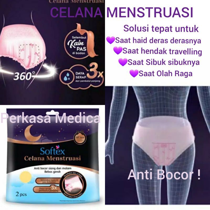 Softex Celana Menstrusi/haid  All size untuk Haid deras hari 1-3/ travelling jauh &amp; aktifitas sibuk