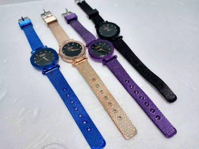 Jam Tangan Wanita Diyoor Diamond Strap Rubber Full Color