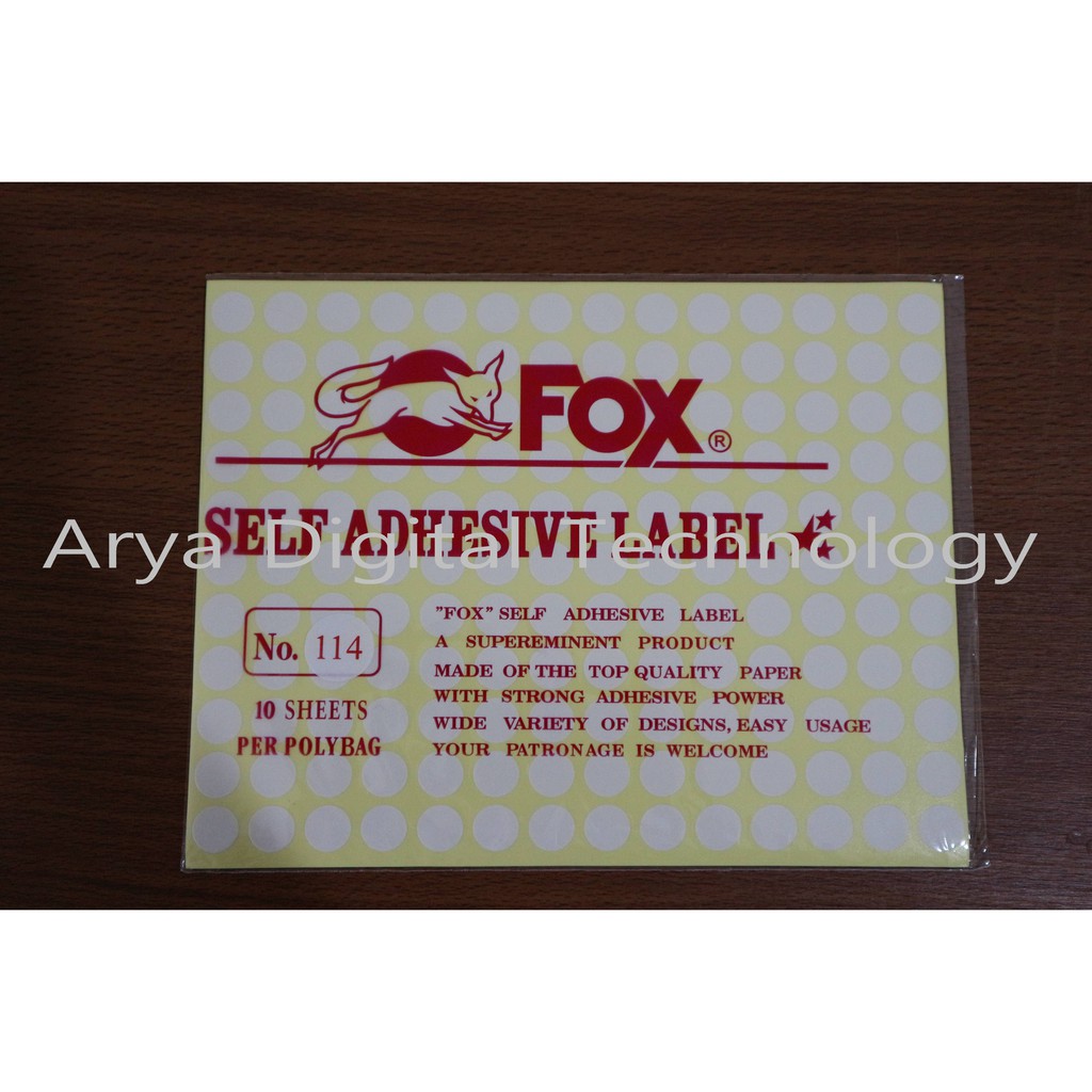 

Kertas Sticker Label Fox No 114 Kertas Stiker Tempel Murah Bagus