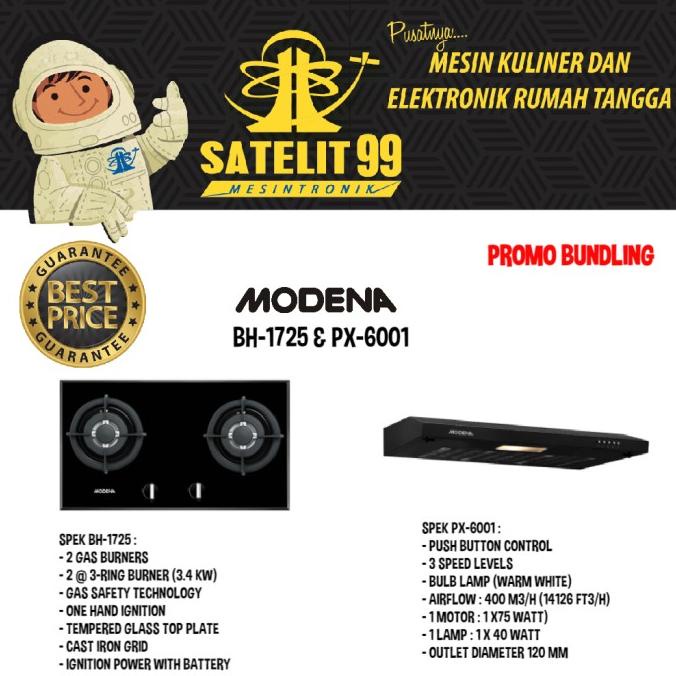 (:(:(:(] PROMO BUNDLING KOMPOR TANAM MODENA BH 1725-COOKER HOOD MODENA PX 6001