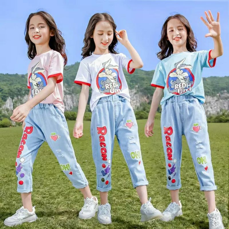 NK - B152 / Setelan Baju Anak Cewek Murah Import / Baju Setelan Anak Perempuan Bahan Katun Premium