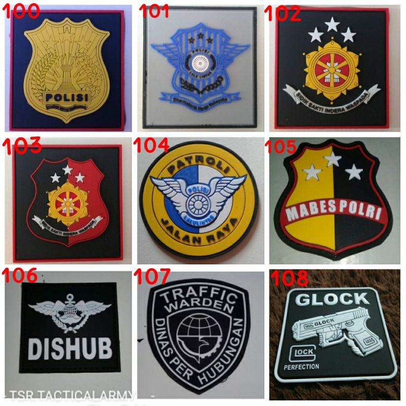 Patch Rubber Karet macam&quot;model (emblem Velcro)