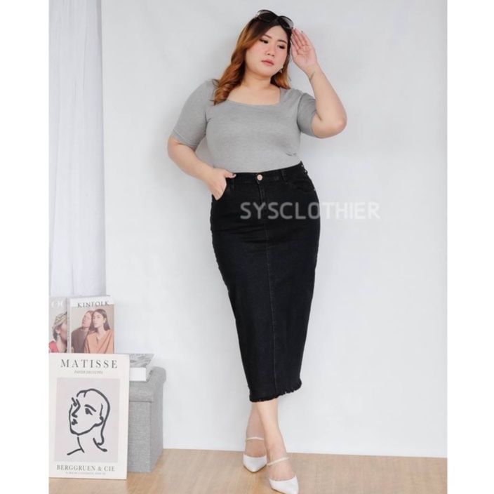 ROK JEANS WANITA ANNA SPAN RAWIS SKIRT