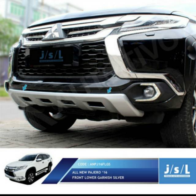 Garnish bawah/ skiplate depan all new Pajero 2016 front lower garnish jsl
