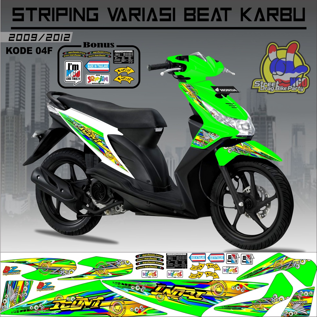 Striping Beat Karbu Sticker Motor Beat KODE 04