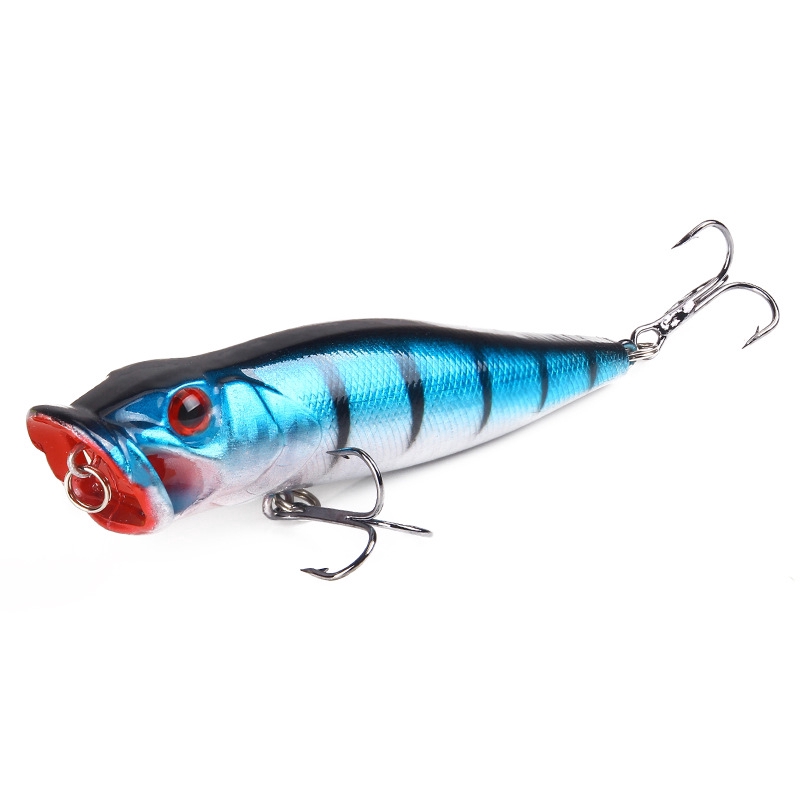 Fishing Lure Popper Casting Tunggal Hook 12,5g / 9cm 3D Mata Plastik Hard Bait