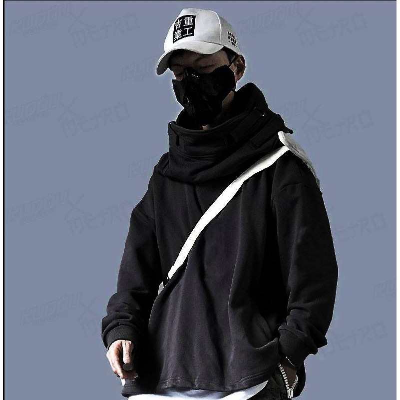 Oversized Streetwear Unsettled Hoodie Black