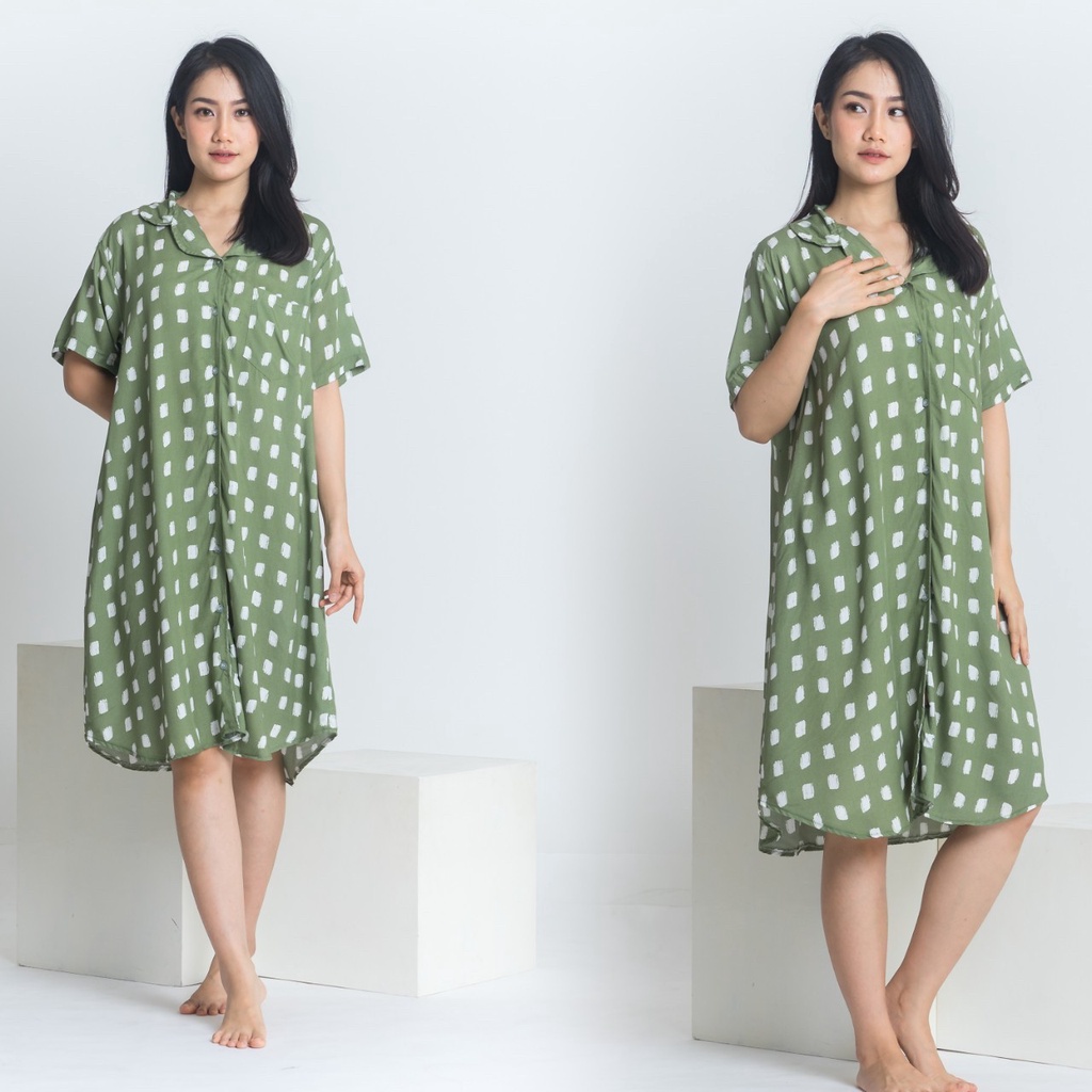 daster nocta green -pajamas -dress nocta green -pajamas -sleepwear