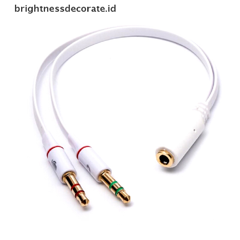 Adapter Splitter Audio Stereo 3.5mm Male Ke 2 Female Untuk Headset