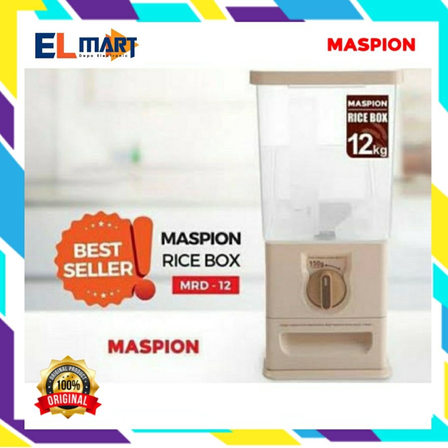 Rice Box Maspion MRD 12 12kg Tempat Penyimpanan Beras MRD12 12 kg original