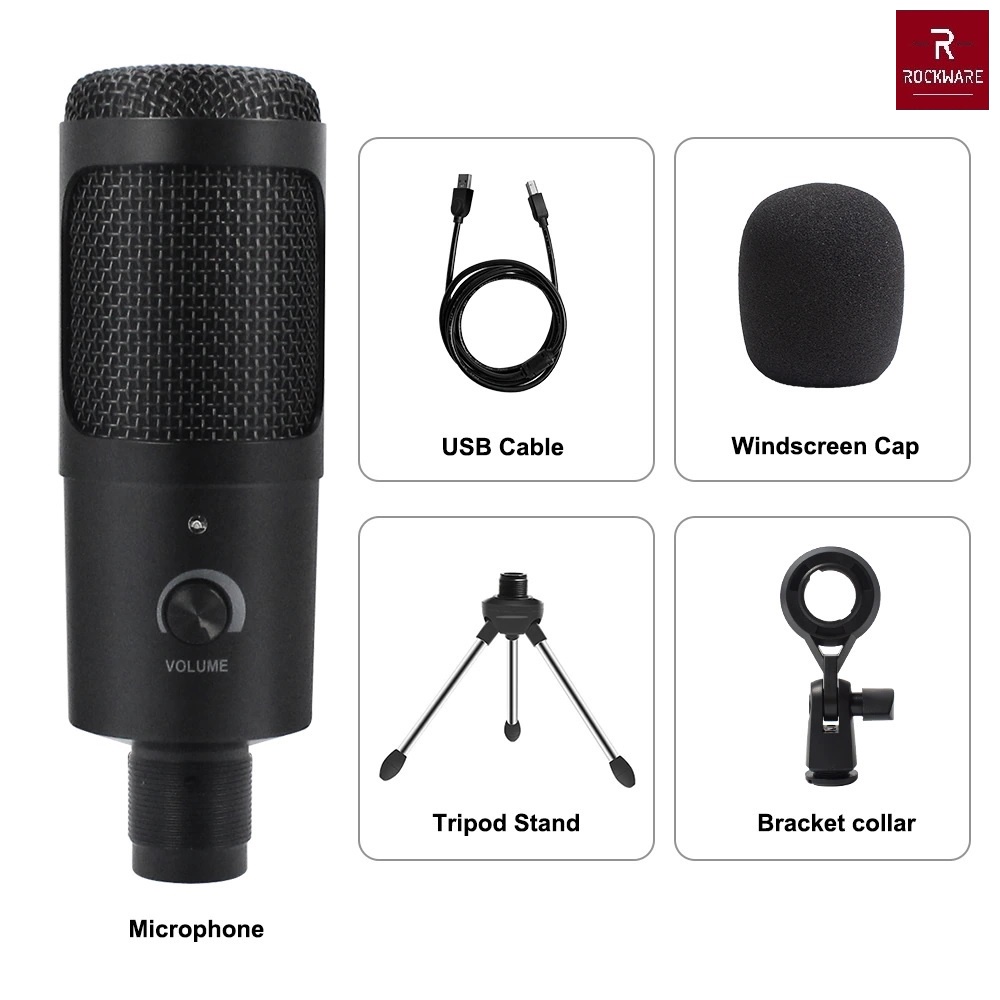 ROCKWARE RW-UCM02 - Professional USB Condenser Studio Microphone