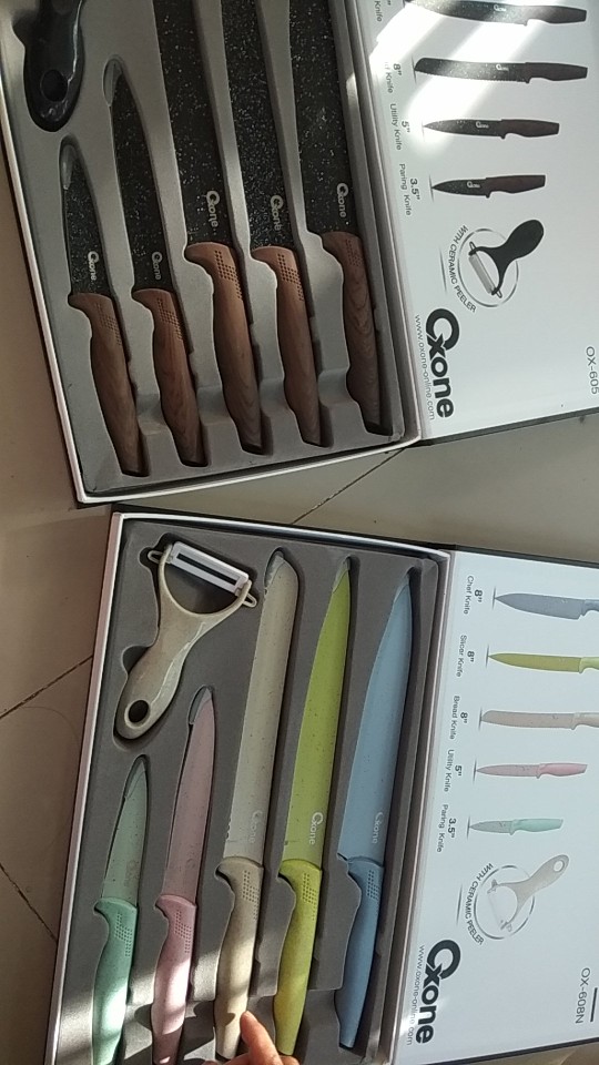 Pisau Set Oxone Color Marble Knife Set Ox-608 N