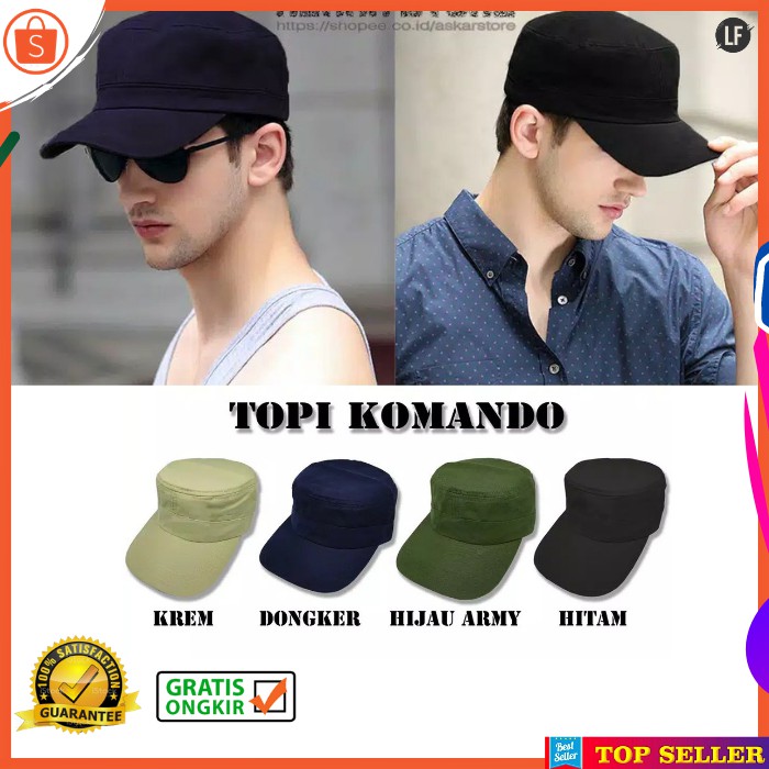 TOPI POLOS PRIA DEWASA KOMANDO ARMY CAP OUTDOOR SPORT TENTARA MILITER HAT A3