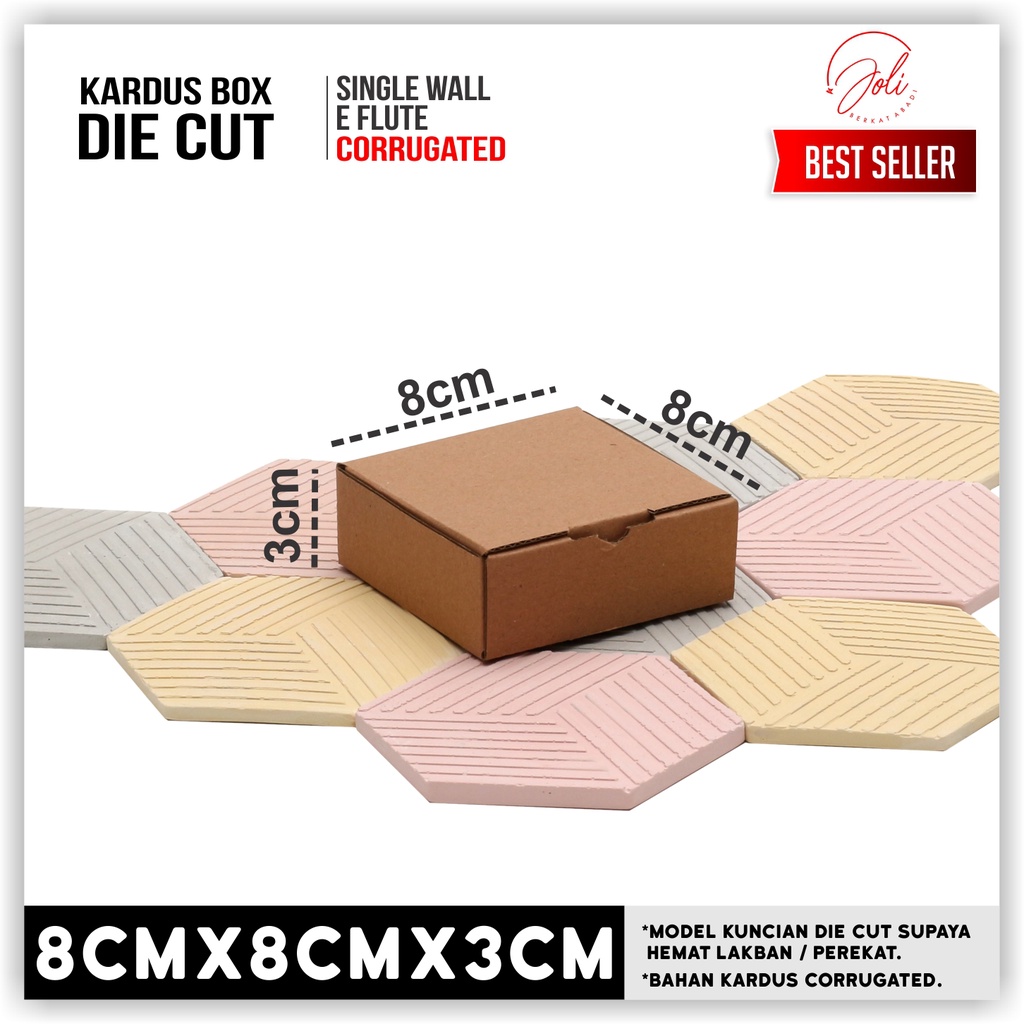 

KARDUS CORRUGATED 8x8x3 / DIE CUT BOX / DUS SOUVENIR / GIFT BOX / BOX PACKING