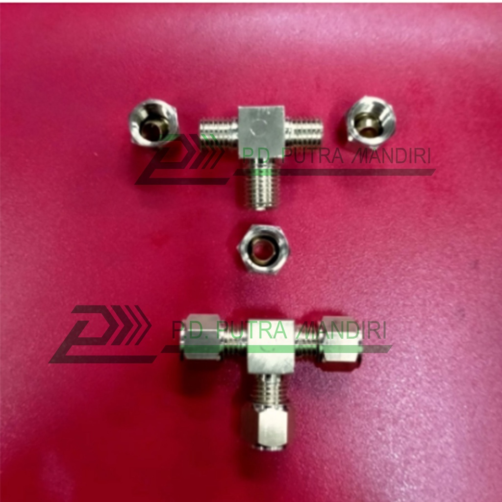 Connector (Ring) Tee 1/8" - Kuningan Bubut "Tee Union (Ring)"