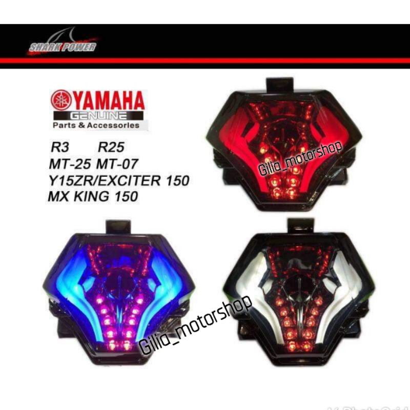 Lampu Stop Led 3 in 1 Shark Power Original Tail Lamp MX King MT25 R25 R3 MT07 Y15ZR