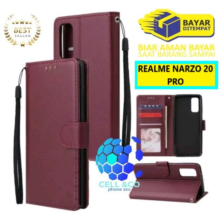 Flip cover REALME NARZO 20 PRO Flip case buka tutup kesing hp casing hp case Premium leather wallet