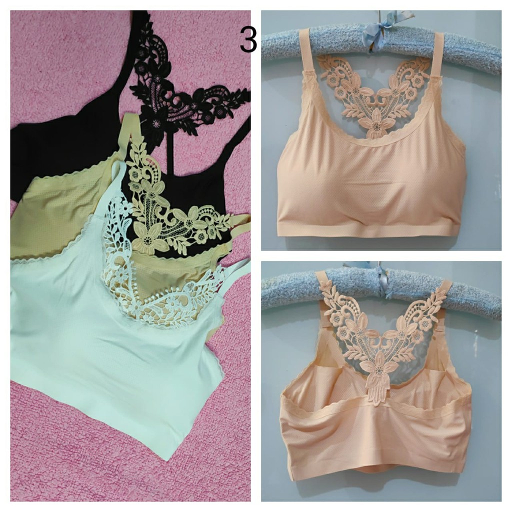 COD CB07 Bra Wanita Bra BAHAN HALUS Motif Busa Sedang tanpa kawat FASHION