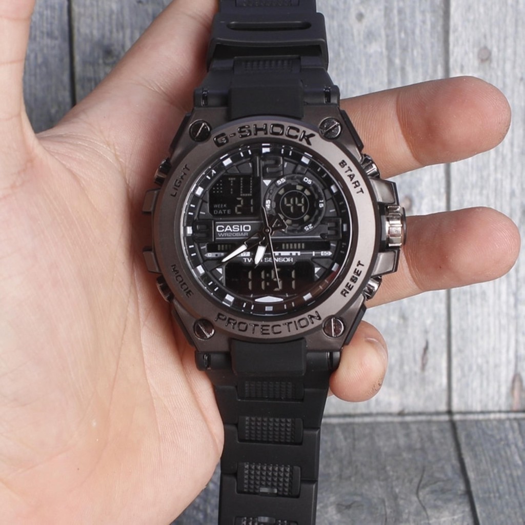 Jam Casio G Shock G Steel GST8600 Full Black FullBlack Grade Original Digital Analog Timepieces