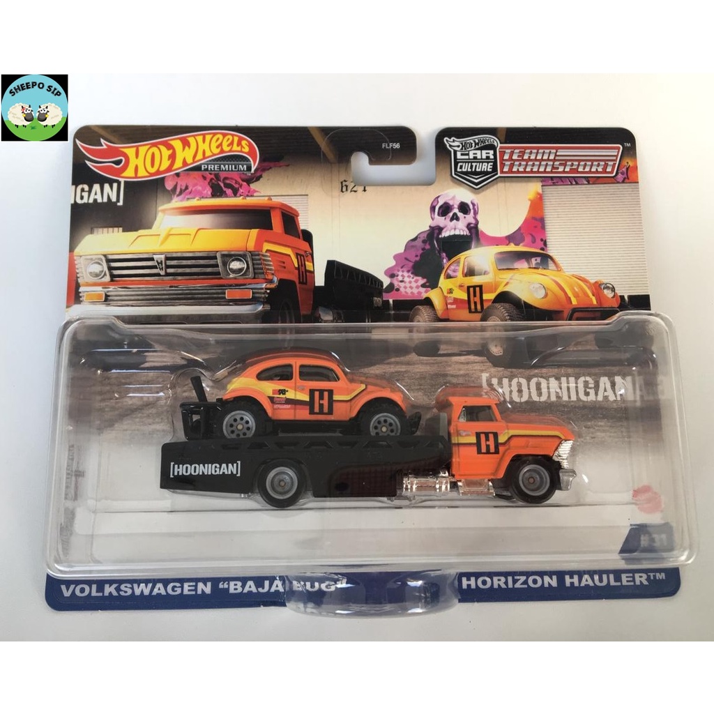 HOT WHEELS TEAM TRANSPORT HOONIGAN - HOT WHEELS VOLKSWAGEN BAJA BUG HORIZON HAULER PREMIUM ORIGINAL