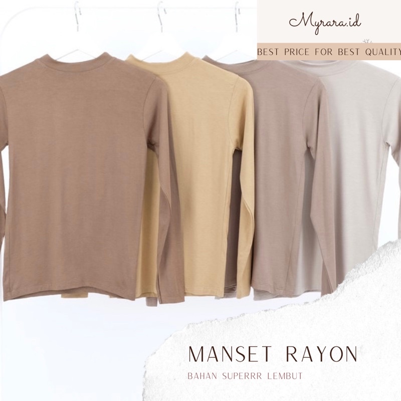 MANSET RAYON BAJU LENGAN PANJANG TURTLENECK SUPER LEMBUT (PO 3 HARI)